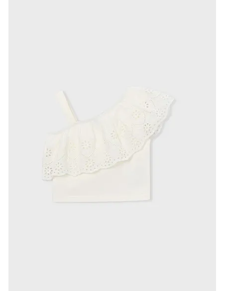 Camiseta tirantes perforado - Crudo     