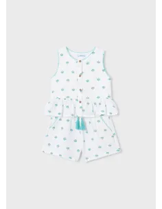 Conj. pantalon corto estampad - Crudo     