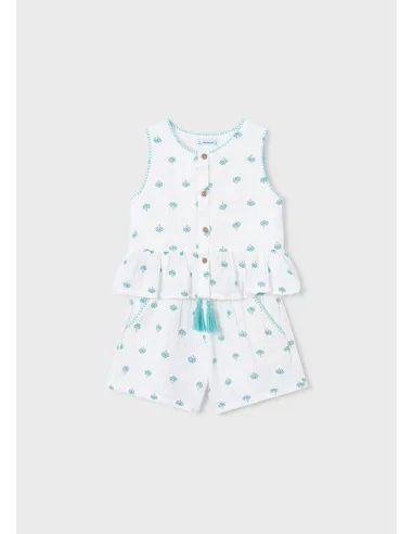 Conj. pantalon corto estampad - Crudo     