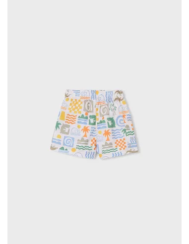 Bañador bermuda estampado - Nata      