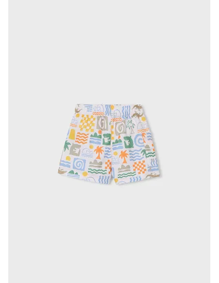 Bañador bermuda estampado - Nata      