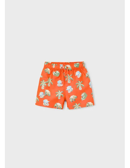 Bañador bermuda estampado - Naranja   