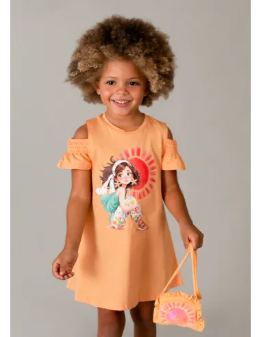 Vestido cut out bolso - Calabaza  