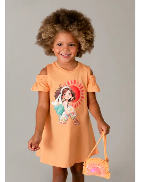 Vestido cut out bolso - Calabaza  