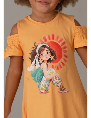 Vestido cut out bolso - Calabaza  