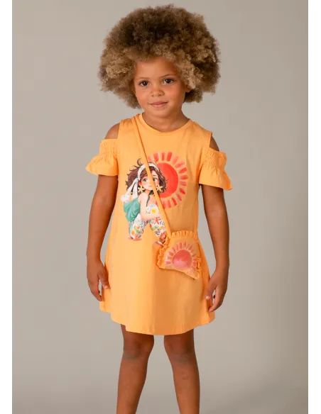 Vestido cut out bolso - Calabaza  