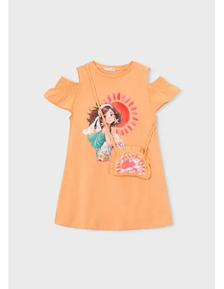 Vestido cut out bolso - Calabaza  