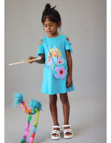 Vestido cut out bolso - Caribe    