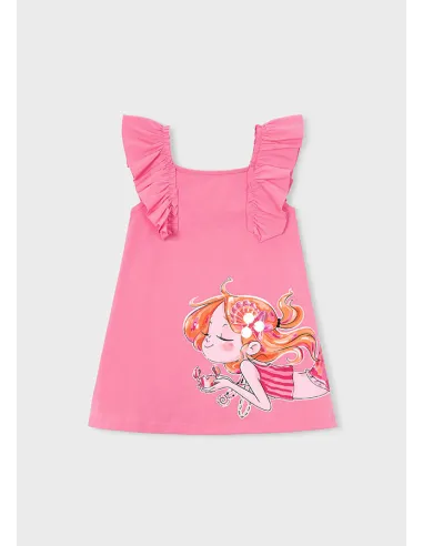 Vestido punto volantes - Geranio   