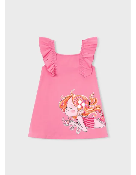 Vestido punto volantes - Geranio   