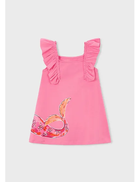 Vestido punto volantes - Geranio   