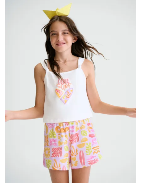 Conj. short estampado - Lilac     