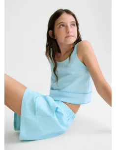 Conj. short puntada concha - Agua      