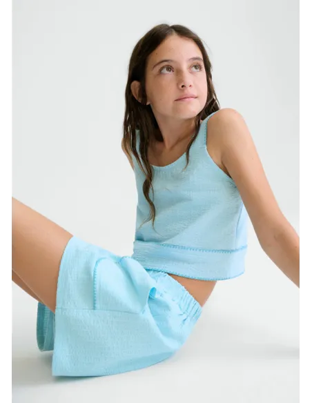 Conj. short puntada concha - Agua      