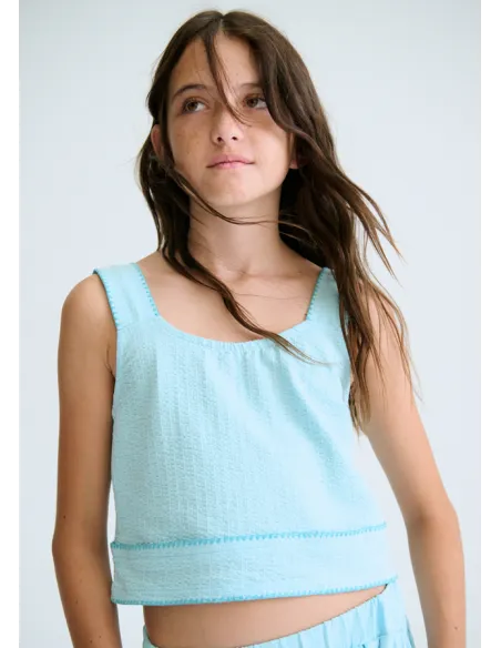 Conj. short puntada concha - Agua      