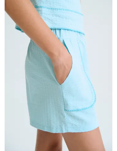 Conj. short puntada concha - Agua      