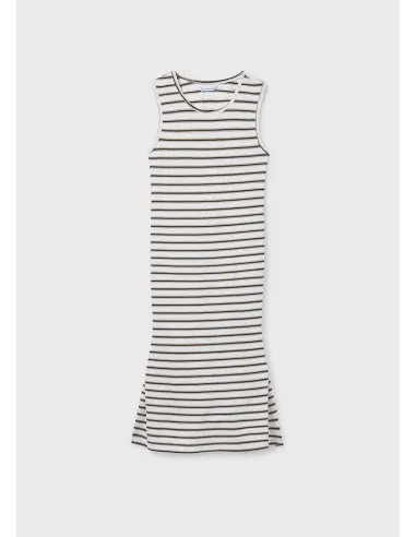 Vestido rayas midi - Crd-negro 