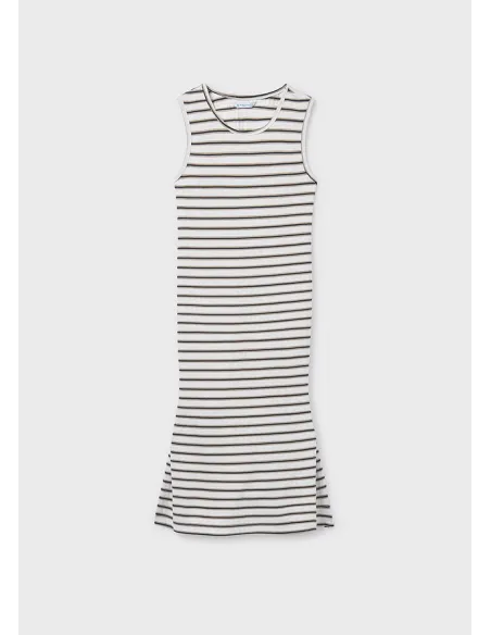 Vestido rayas midi - Crd-negro 