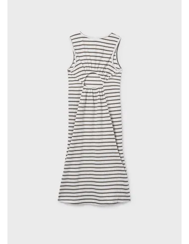 Vestido rayas midi - Crd-negro 