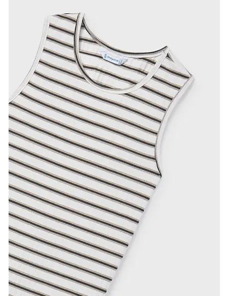 Vestido rayas midi - Crd-negro 