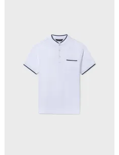 Polo m/c cuello mao - Blanco    