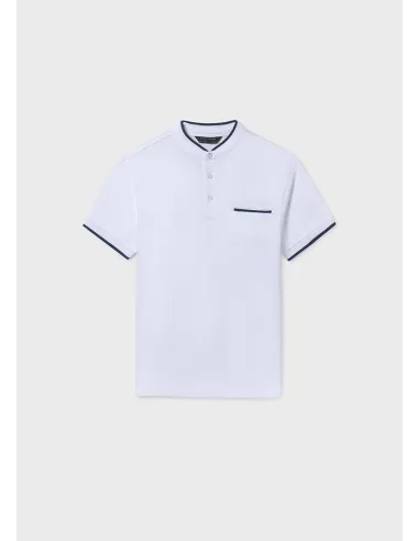 Polo m/c cuello mao - Blanco    