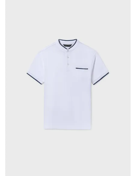 Polo m/c cuello mao - Blanco    