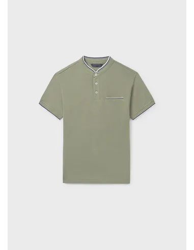 Polo m/c cuello mao - Liquen    