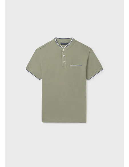 Polo m/c cuello mao - Liquen    