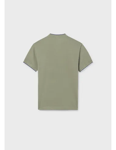 Polo m/c cuello mao - Liquen    