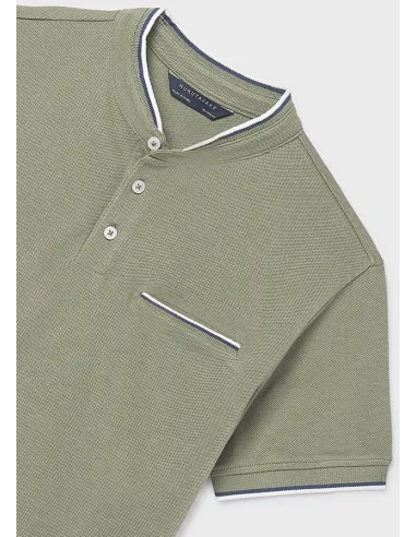 Polo m/c cuello mao - Liquen    