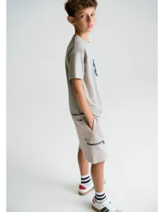 Bermuda interlock cremalleras - Shitake   