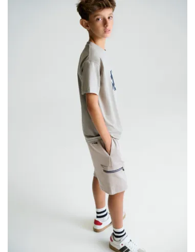 Bermuda interlock cremalleras - Shitake   