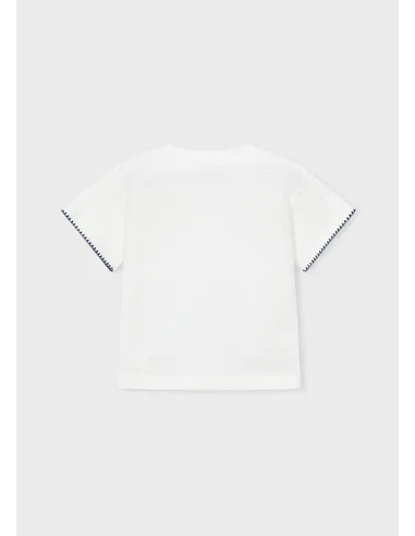 Camiseta m/c aplique - Crudo     