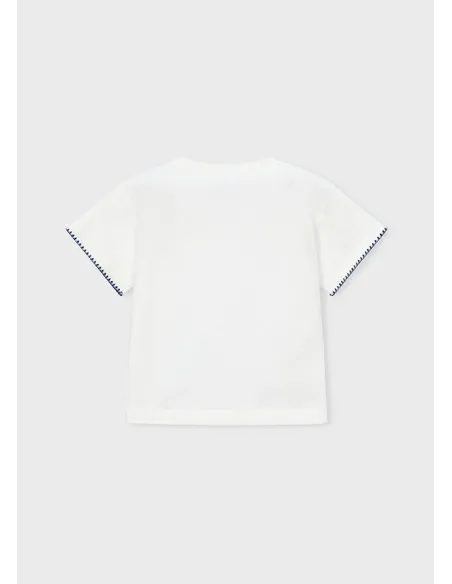 Camiseta m/c aplique - Crudo     