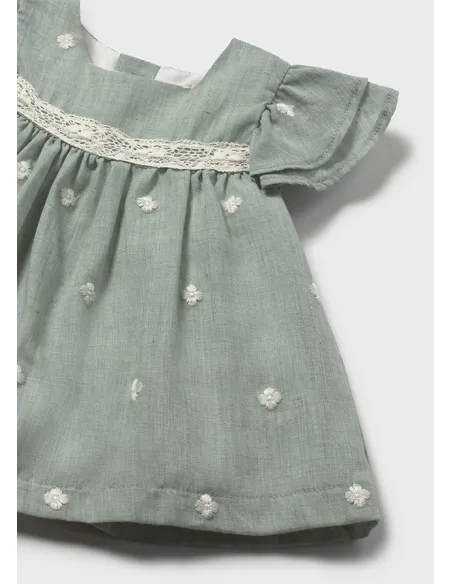 Vestido bordado - Aqua      