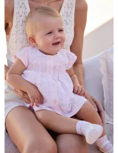 Vestido gasa - Rosa baby