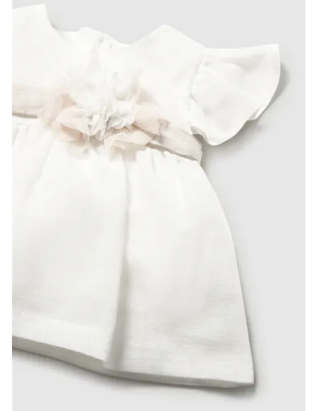 Vestido fajin - Nata-lino 