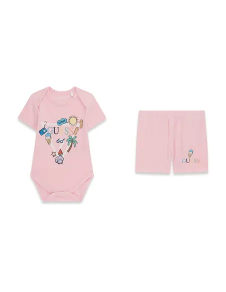 SET STR JERSEY SS BODY+SHORTS TAFFY ROSE