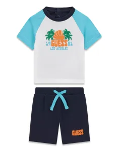 SET SS T-SHIRT+TERRY SHORTS BLUE WHITE COMBO