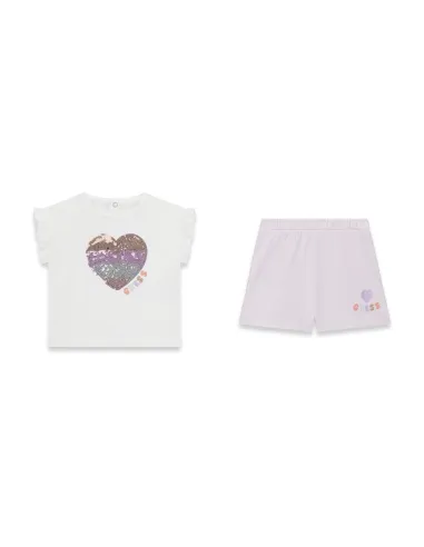 SET SS T-SHIRT+ACTIVE SHORTS Pure White