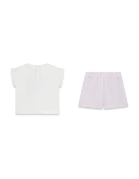 SET SS T-SHIRT+ACTIVE SHORTS Pure White