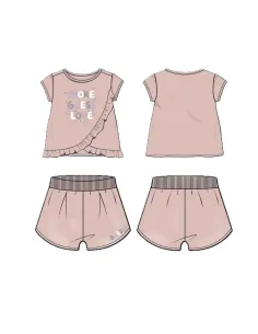 SET SS T-SHIRT+ACTIVE SHORTS DOLLY PINK