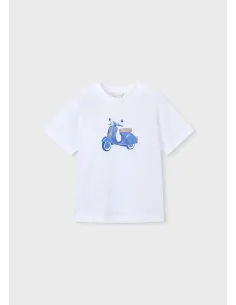 Camiseta m/c embossed vespa - Blanco    