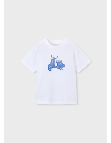 Camiseta m/c embossed vespa - Blanco    