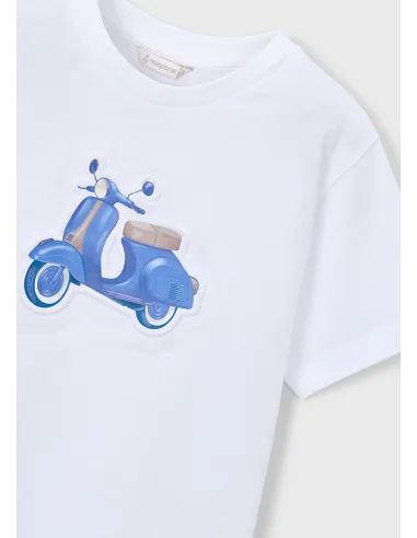 Camiseta m/c embossed vespa - Blanco    