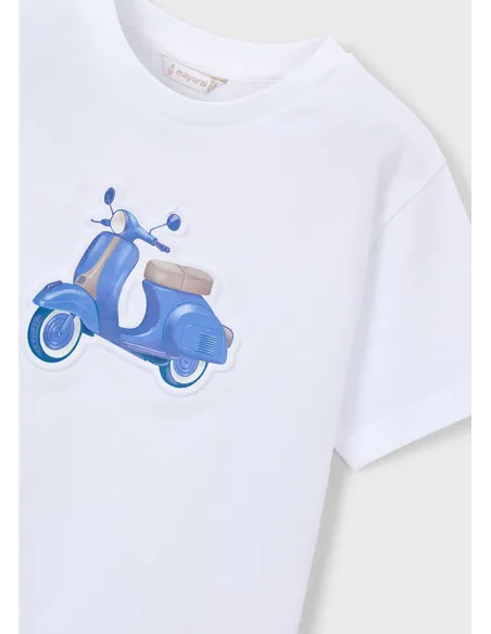 Camiseta m/c embossed vespa - Blanco    