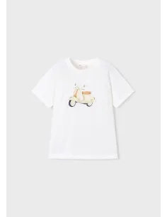 Camiseta m/c embossed vespa - Nata      