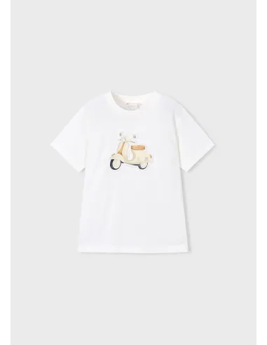Camiseta m/c embossed vespa - Nata      