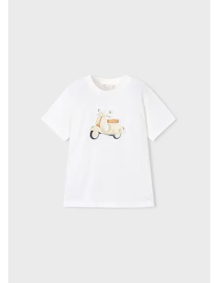 Camiseta m/c embossed vespa - Nata      